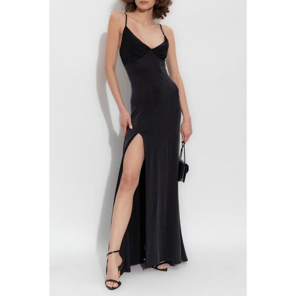 Versace Jeans Couture BLACK Spaghetti strap dress US 6 $675 - Picture 1 of 13